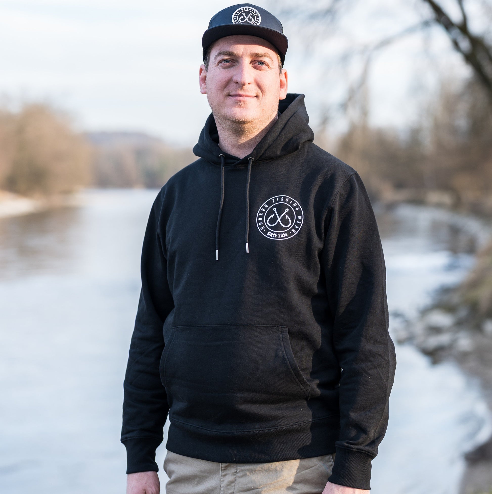 Hoodie Hooked Fishing Wear Schwarz Hooked Fishing Wear