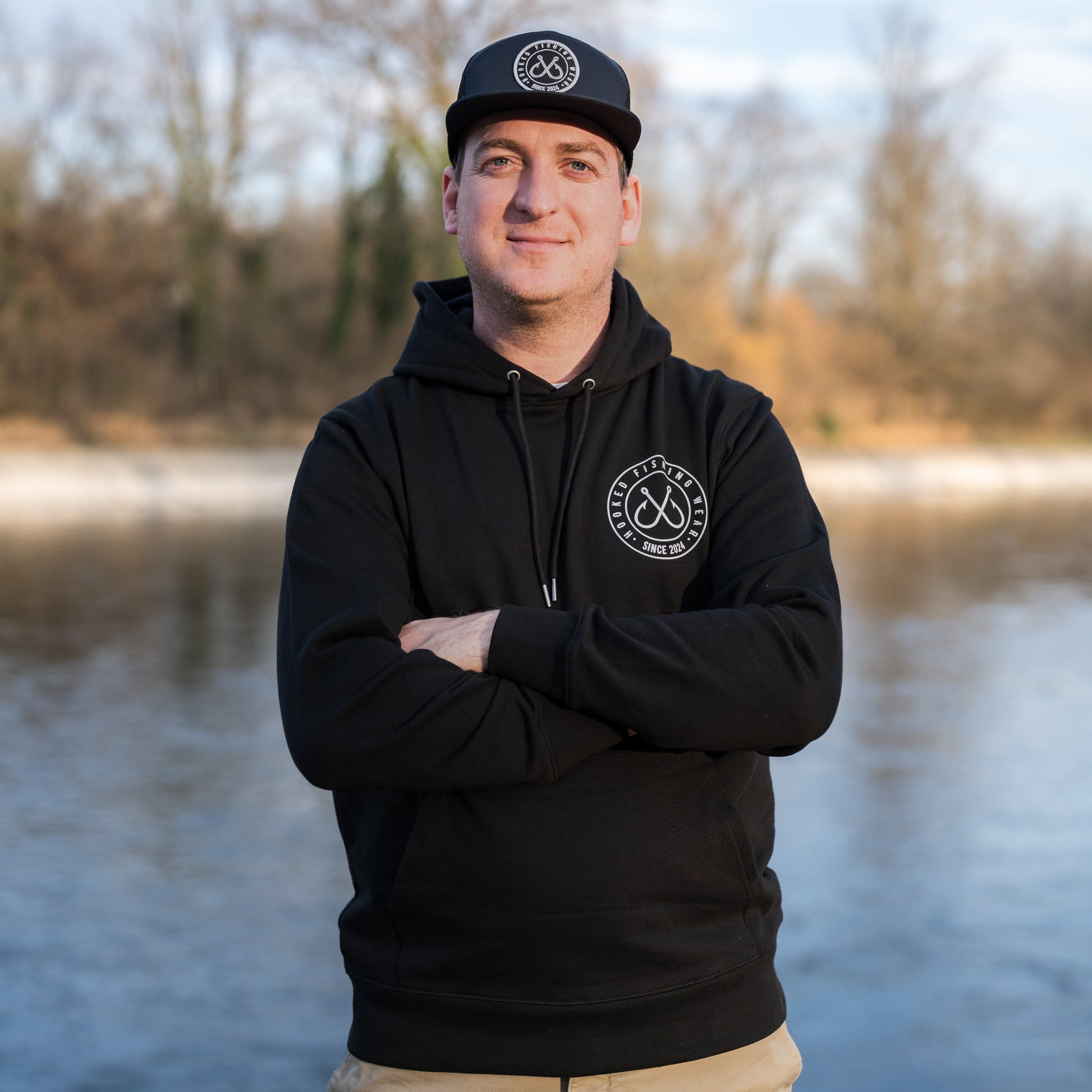 Hoodie Hooked Fishing Wear Schwarz Hooked Fishing Wear