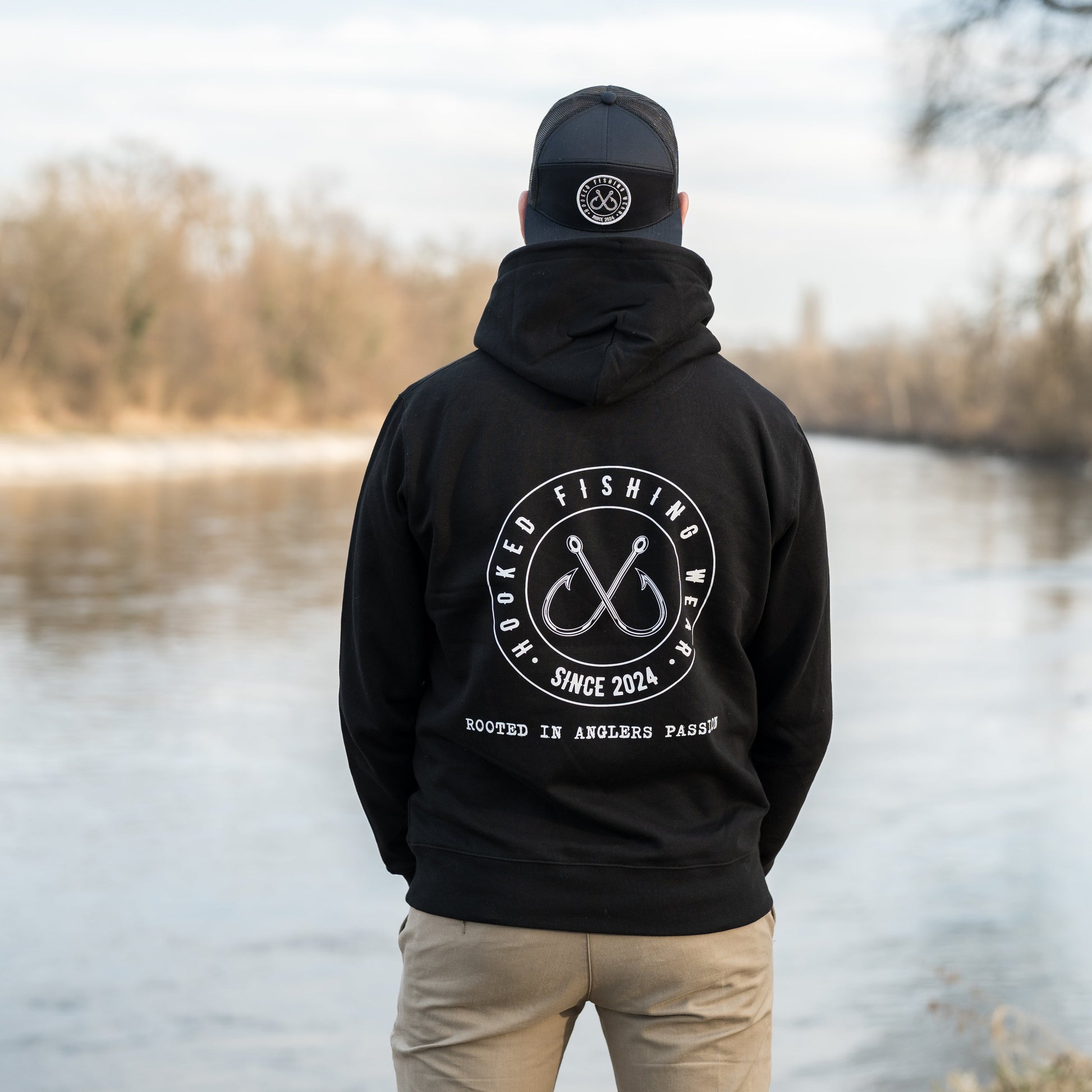Hoodie Hooked Fishing Wear Schwarz Hooked Fishing Wear